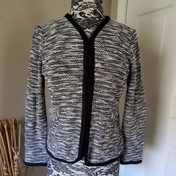 J. Crew Sweaters - J. Crew black & white hook closure sweater